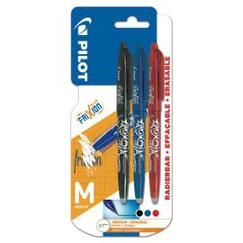 PILOT Stylo Roller Frixion Ball effaçable medium 3 couleurs x3