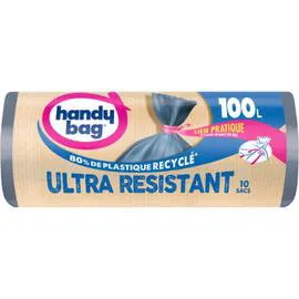 HANDY BAG Sac poubelle ultra restistant 100L x10