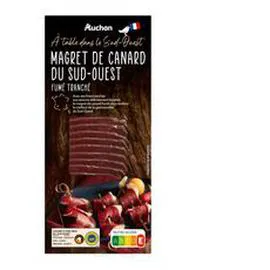 AUCHAN Magret de canard du sud-ouest fumé 70g