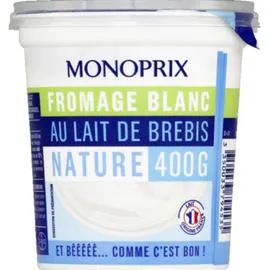 MONOPRIX GOURMET Fromage blanc au lait de brebis nature 400g