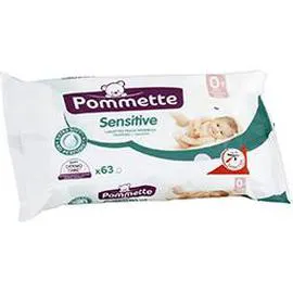 POMMETTE Lingettes bébé peaux sensibles, 0+ mois x63 