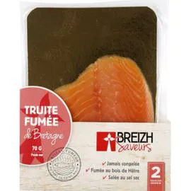 BREIZH SAVEUR Breih Saveur Truite de Bretagne Fumée 2 Tranches 70g