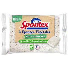 SPONTEX Eponge végétale sans colorant x2
