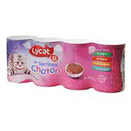 MARQUE REPÈRE, LYCAT Terrines pour chats Spécial chaton 4x400g