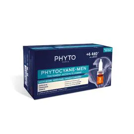 PHYTO PARIS Traitement Cheveux Homme Antichute Chute Sévère Héréditaire Cheveux Clairsemés Phytocyane 12x3,5ml