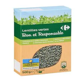 FILIÈRE QUALITÉ CARREFOUR Lentilles vertes 500g