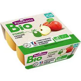 POMMETTE BIO Purée pomme BIO, dès 4/6 mois 4x100g