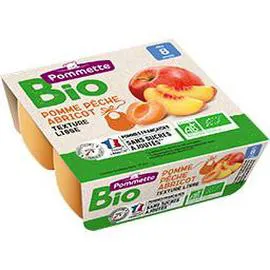 POMMETTE BIO Purée pomme pêche abricot BIO, dès 8 mois 4x100g