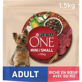 PURINA, ONE Croquettes pour chien 1 adulte, boeuf & riz 1,5kg