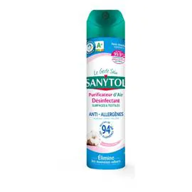 SANYTOL Purificateur d'air désinfectant surfaces & textiles fleur de coton 300ml