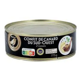 AUCHAN GOURMET Confit de canard du Sud-Ouest 2 cuisses 430g
