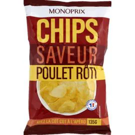 MONOPRIX Chips saveur poulet rôti 135g