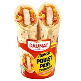 DAUNAT Wrap Le Ranch Poulet Pané Cheddar Sauce Big Burger 180g