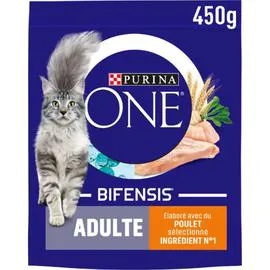 PURINA, ONE Croquettes pour chatadulte, poulet & céréales 450g