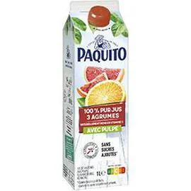 PAQUITO 100% pur jus 3 agrumes avec pulpe 1l