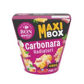 CARREFOUR BON APPÉTIT Plat cuisiné radiatori carbonara 400g
