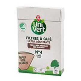 MARQUE REPÈRE, UNI VERT Filtres à café Bruns n°4 - x80 x80