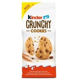 KINDER Biscuits cookies crunchy, pépites de chocolat au lait et chocolat blanc 136g