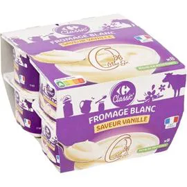 CARREFOUR CLASSIC' Fromage blanc saveur vanille 0% mg 8x100g