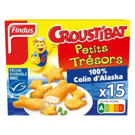 FINDUS Poissons panés Petits Trésors Croustibat 450g