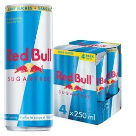 RED BULL Boisson énergisante sans sucres 4x25cl