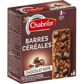 CHABRIOR Barres de céréales chocolat noir 6x21g