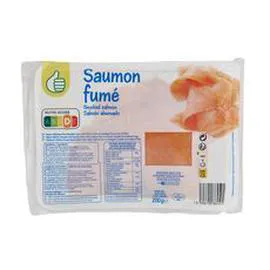 AUCHAN Saumon fumé de l'Atlantique 200g