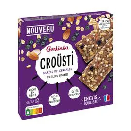 GERLINÉA Barre de céréales myrtille amandes 93g