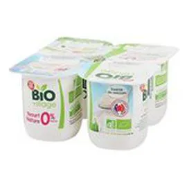 MARQUE REPÈRE, BIO VILLAGE Yaourt nature 0% MG Bio 4x125g