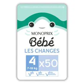 MONOPRIX BÉBÉ Les couches taille 4, de 7 à 18kg x50