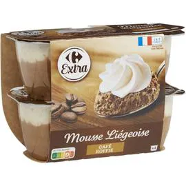 CARREFOUR Mousse liégeoise au café 4x80g