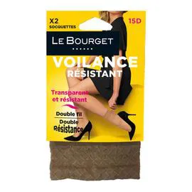 LE BOURGET Socquette Voilance Resistant Beige 15D x2