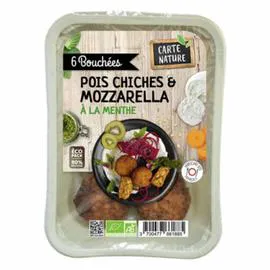 CARTE NATURE Bouchées Pois Chiches & Mozzarella Bio 180g