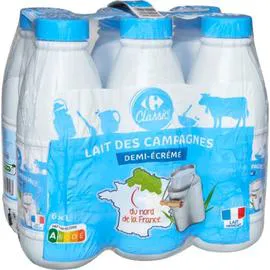 CARREFOUR Lait demi-écrémé 6x1l