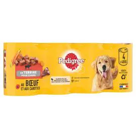PEDIGREE Terrine au boeuf et aux carottes pour chien adulte 4x400g