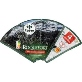 CARREFOUR Roquefort Au Lait Cru de Brebis AOP 4x25g