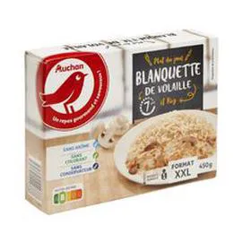 AUCHAN Blanquette de volaille et riz XXL 450g
