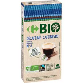 CARREFOUR Café en capsules décaféiné x10