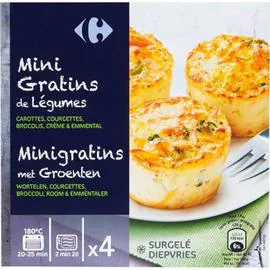 CARREFOUR Légumes cuisinés mini gratins de légumes 4x120g