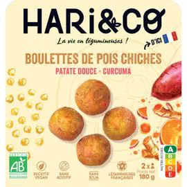 HARI&CO Boulettes de pois chiches patate douce et curcuma Bio 180g