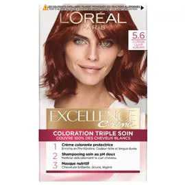 L'ORÉAL PARIS, EXCELLENCE Coloration Cheveux 5.6 Châtain clair auburn l'unité