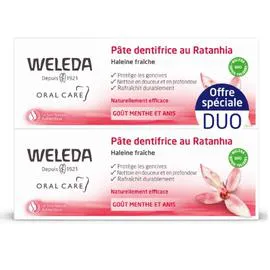 WELEDA Pâte dentifrice ratanhia 2x75ml