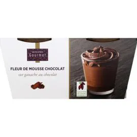 MONOPRIX GOURMET Fleur de mousse chocolat sur ganache au chocolat 176g