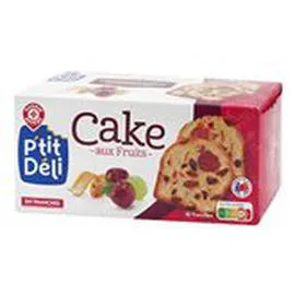 MARQUE REPÈRE, P'TIT DÉLI Cake fruits Tranché 300g