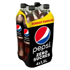 PEPSI ZÉRO Soda Cola sans sucres 4x1,5l