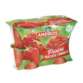 ANDROS Dessert fruitier fraise morceaux 4x100g