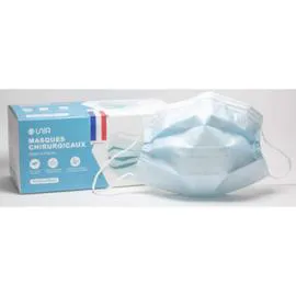 UNIR Masques chirurgicaux type IIR adulte bleu x50 x50