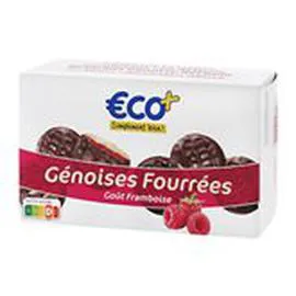 ECO+ Génoises fourrées Framboise 300g