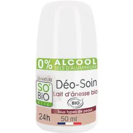 LÉA NATURE, SO'BIO ÉTIC Déodorant Bille Soin 24h Hydratant au Lait d'Ânesse Bio 50ml