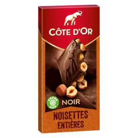 CÔTE D'OR Chocolat noir aux noisettes entières 180g